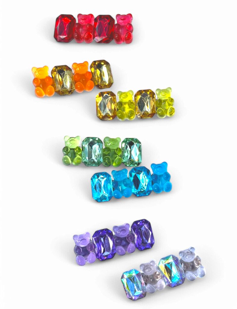 Junior Magazine Rainbow Sparkly Jewel Hair Clips, £45, Drip Drops London