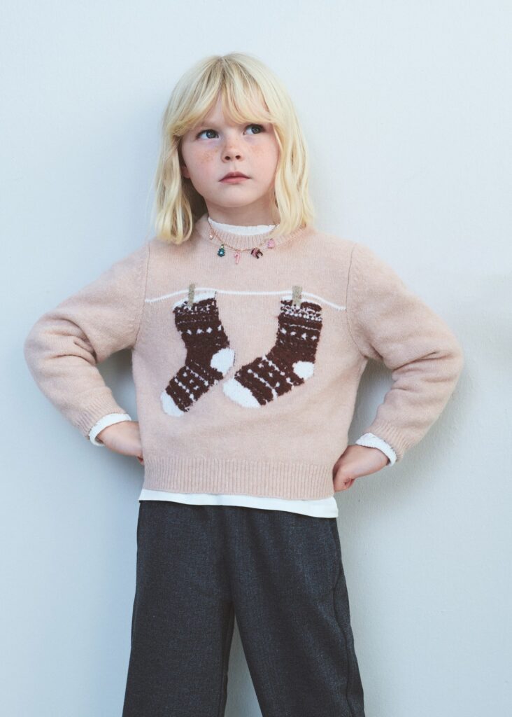 Junior Magazine Christmas  Socks Knitted Sweater, £22.99, Mango Kids
