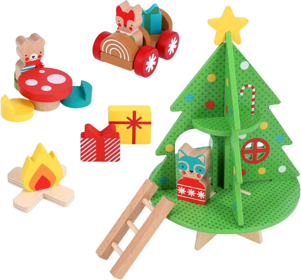 Junior Magazine Petit Collage Christmas Treehouse Wooden Play Set, from £20, Amazon