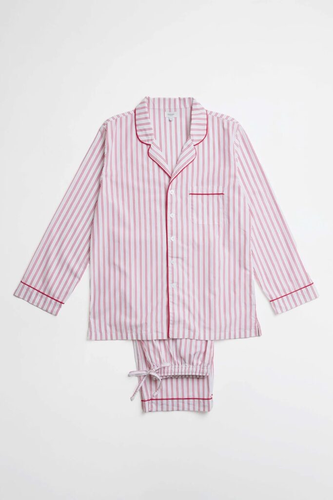Junior Magazine Adult Lollipop Red Stripe Pyjamas, £130, BANANA London