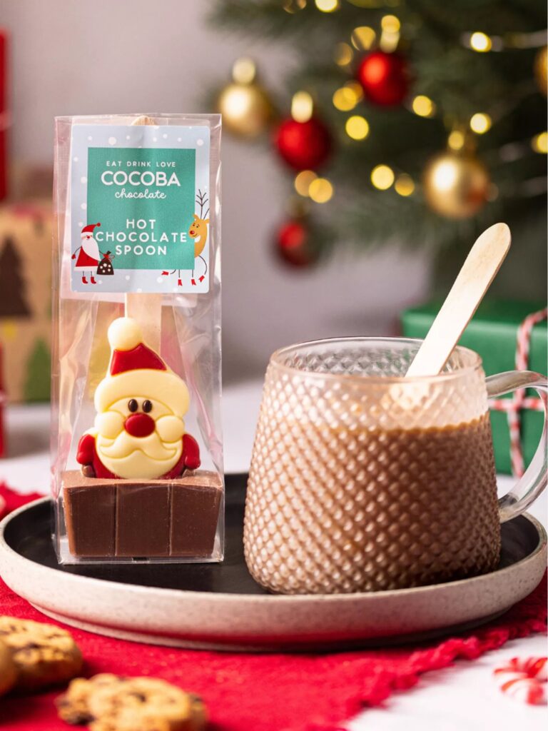 Junior Magazine Christmas Santa Hot Chocolate Spoon, £4.50, Cocoba Chocolate