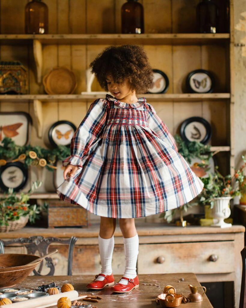 Junior Magazine Katherine Johnson Dress Britannia Tartan, £95, Smock London