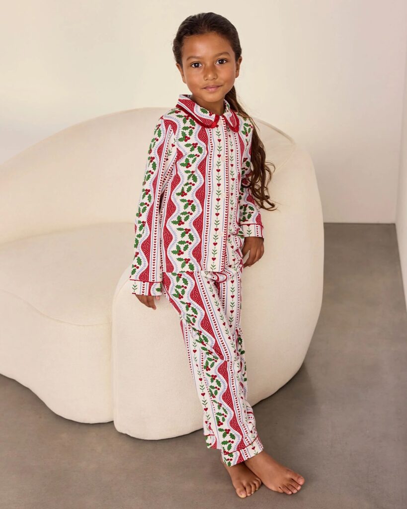 Junior Magazine Kids Organic Cotton Garland Print Pyjamas, £38, Chelsea Peers