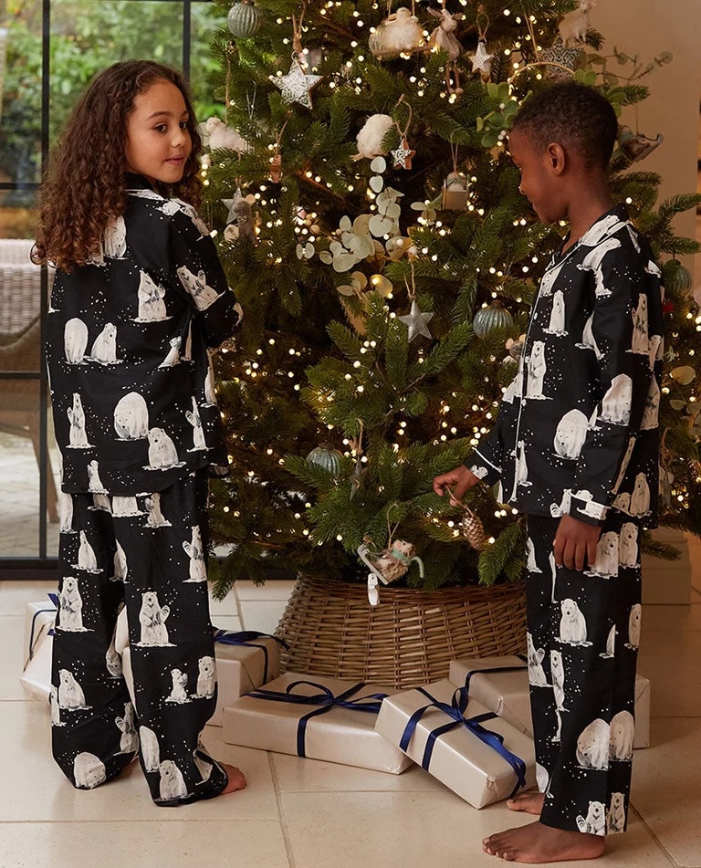 Junior Magazine Kids Unisex Polar Bear Print Pyjama Set, £25, Cyberjammies