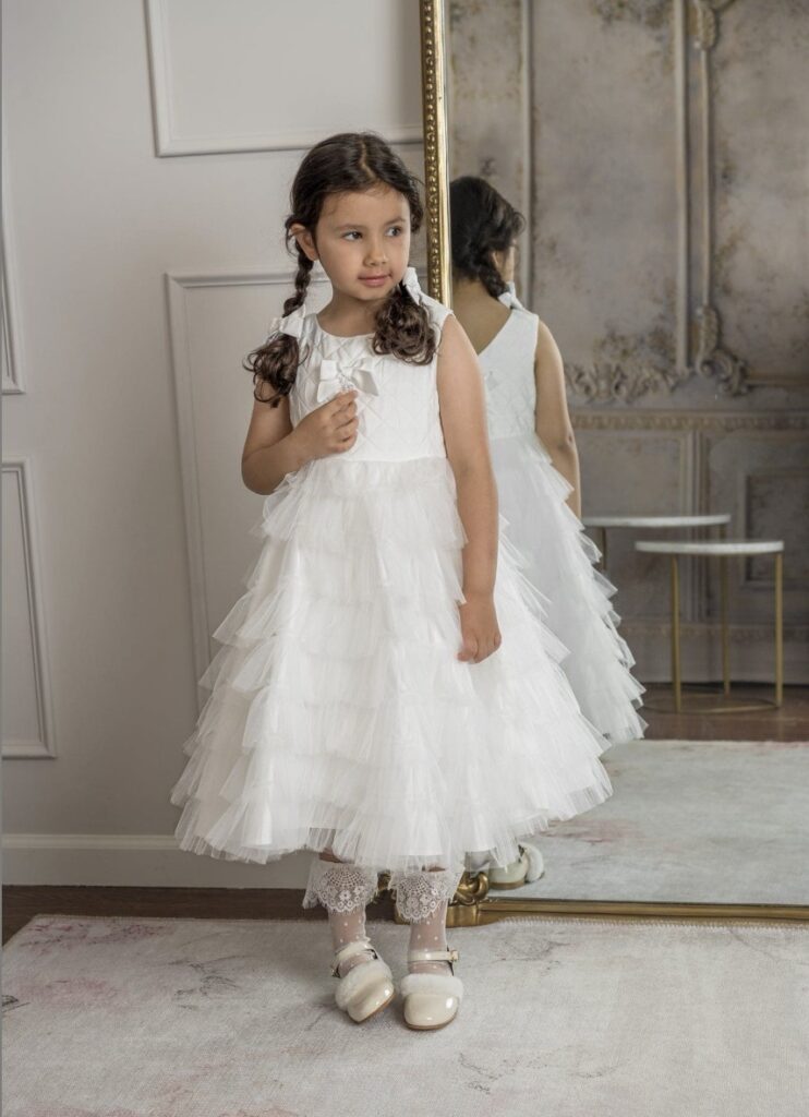 Junior Magazine Poppy White Quilted Dress, £207, 2m-12yrs, £207, Petite Maison Kids
