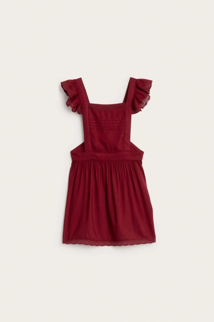 Junior Magazine Kids Red Apron with Frill Detail, £28, Newbie