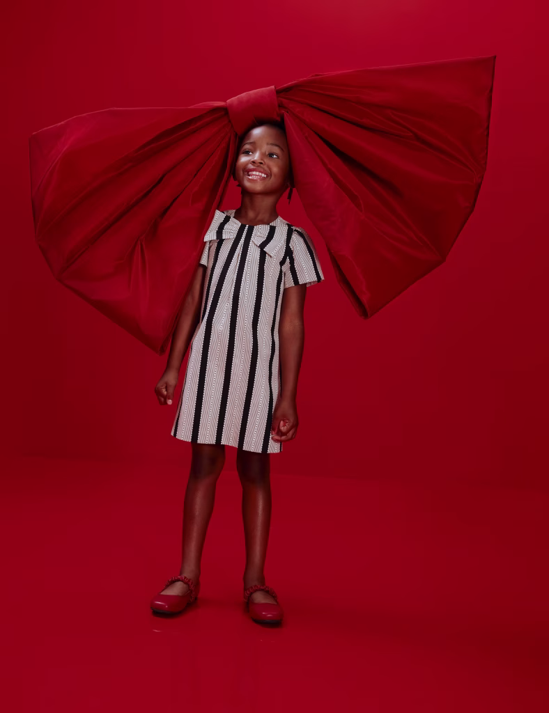 Junior Magazine Striped Bow Dress, £26, 2-10yrs, M&S