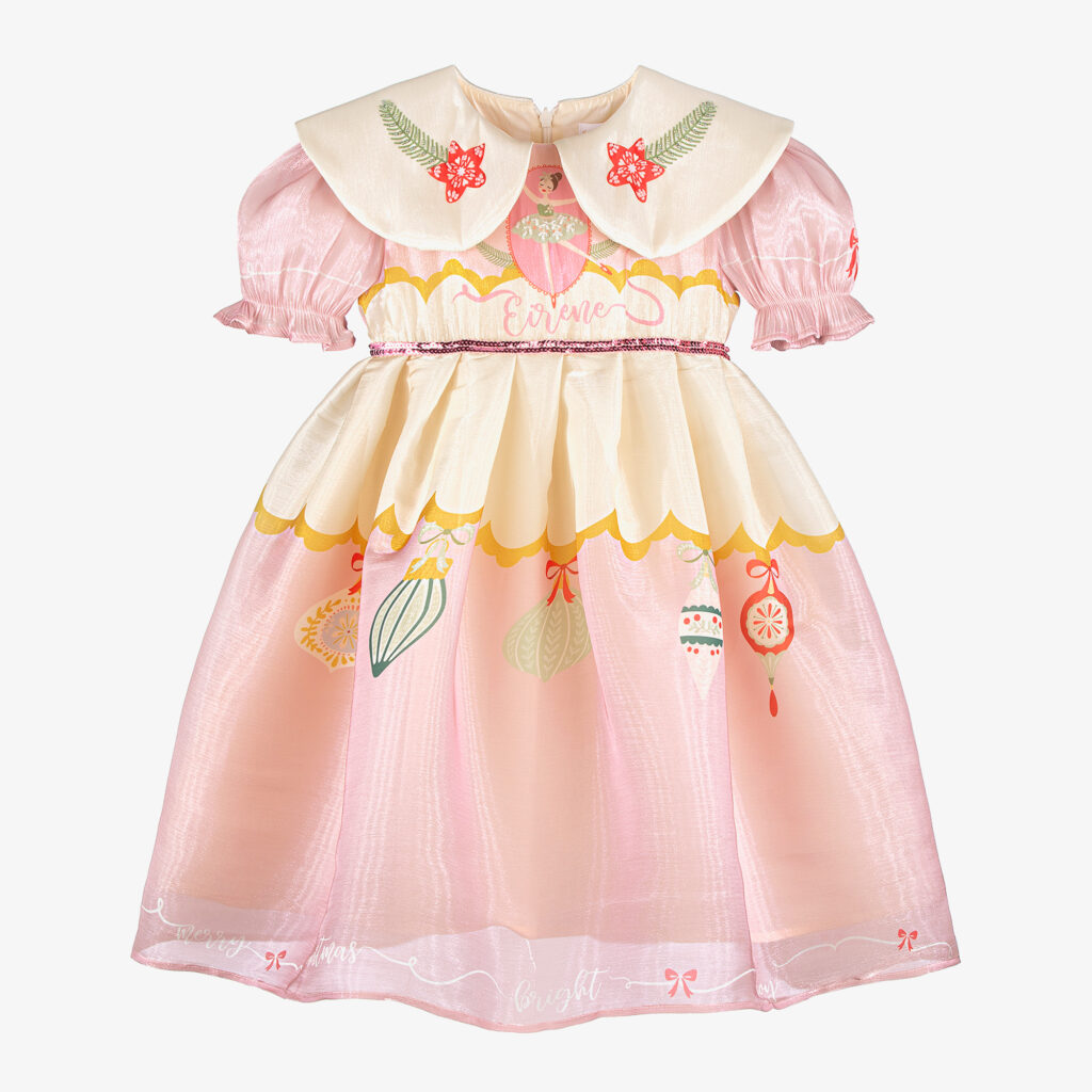 Junior Magazine Eirene Festive Ballerina Print Dress, £221, 2-12yrs, Childrensalon
