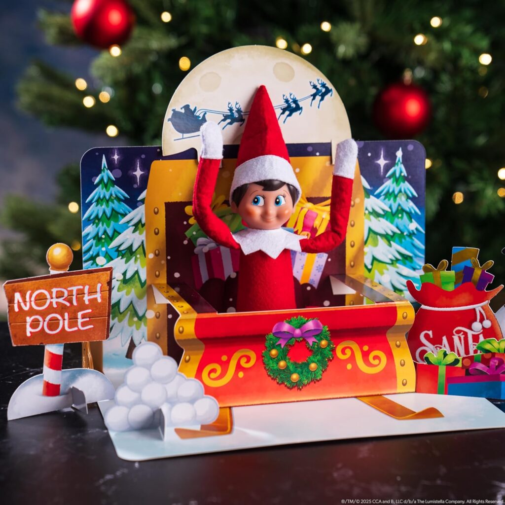 Junior Magazine Scenes made super easy with these limited-edition  3-in-1 backdrops. Featuring iconic holiday moments like the night before Christmas, a sleigh ride, and a holiday party. You can simply pop open, set up and show off on social.