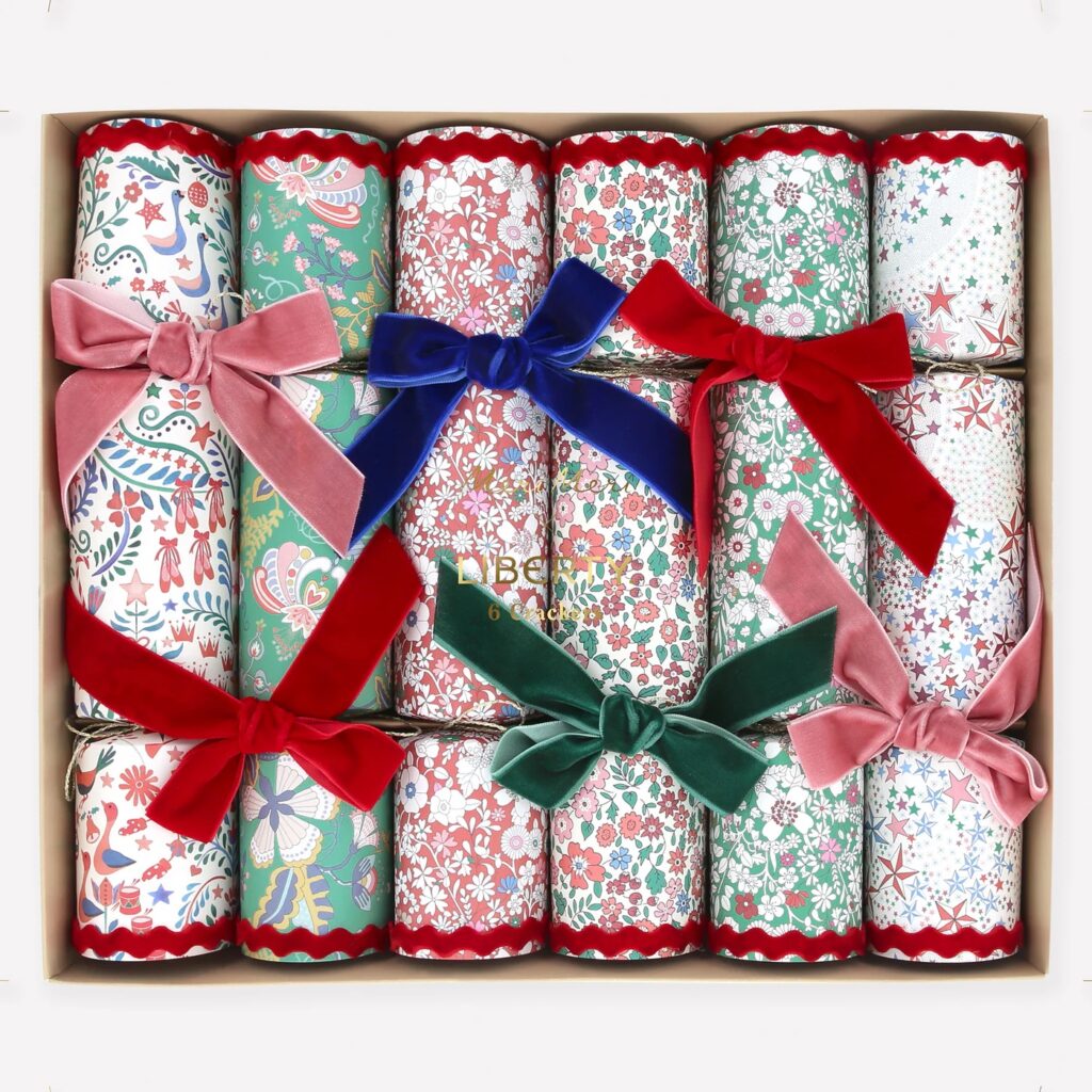 Junior Magazine Meri Meri x Liberty Velvet Bow Crackers (6), £38, Meri Meri