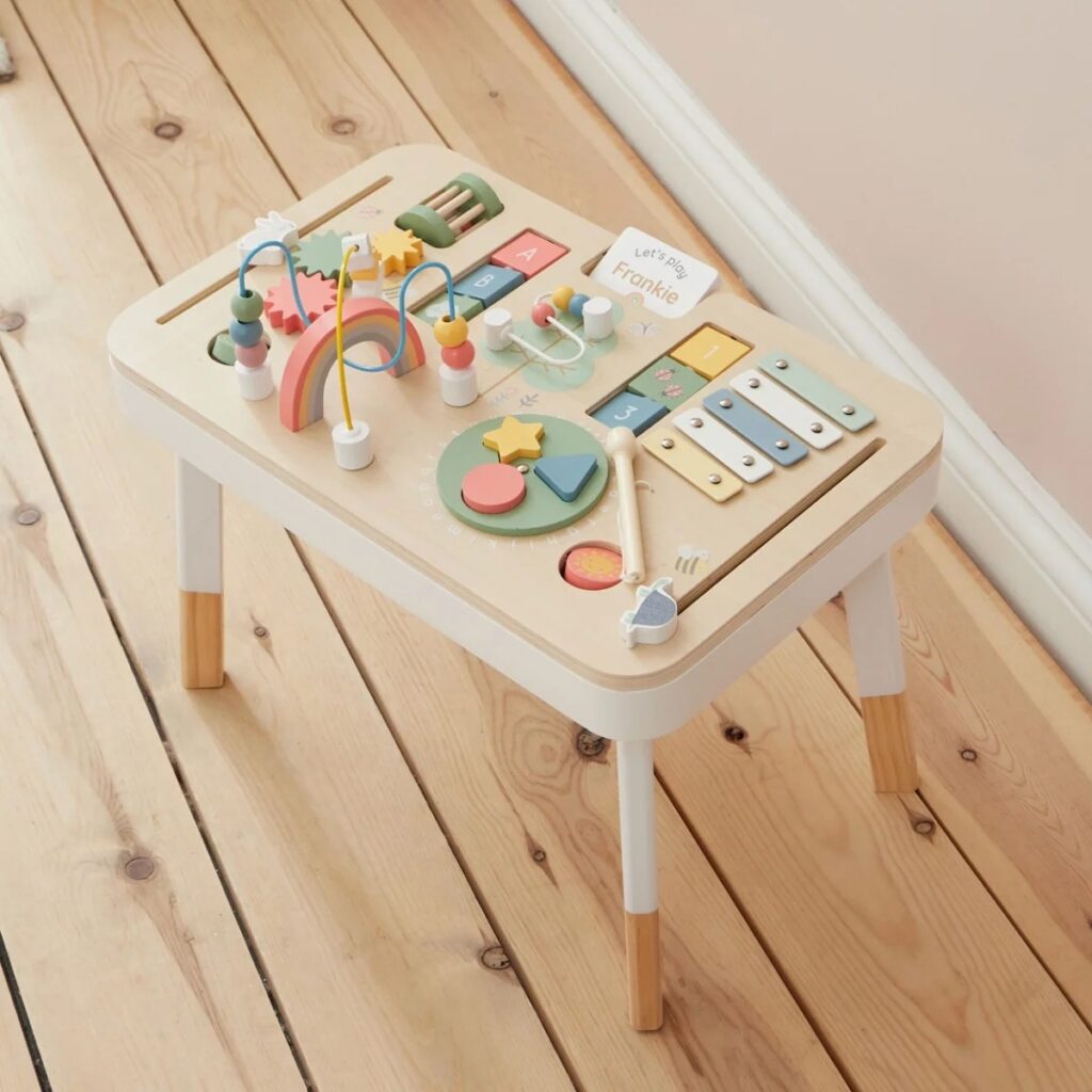 Junior Magazine Personalised Wooden Safari Activity Table, £98, My First Years