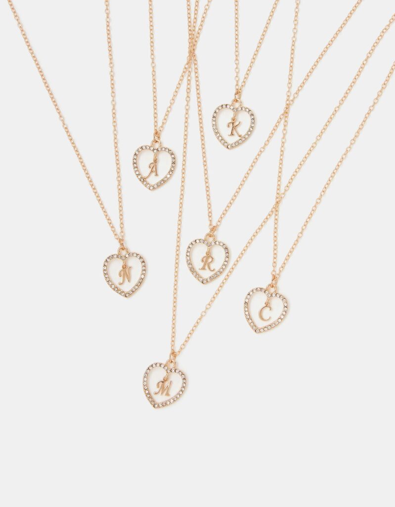 Junior Magazine Initial Charm Heart Necklace, £6, Accessorize
