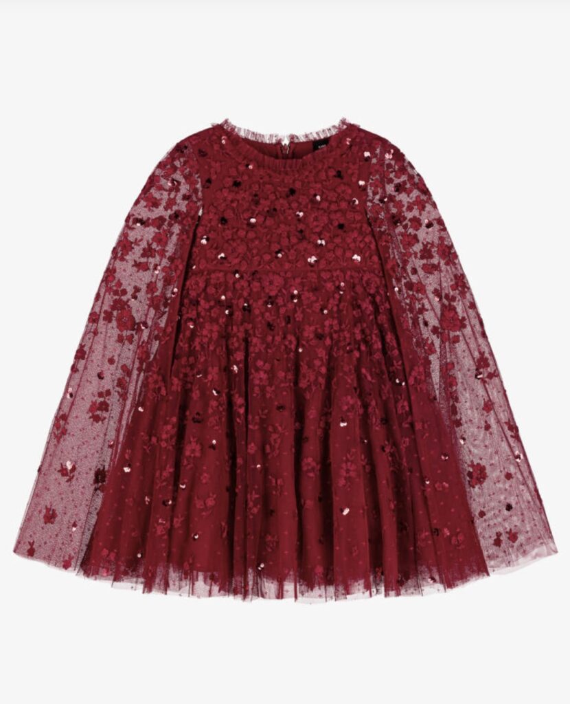 Junior Magazine Needle & Thread Sequin Tulle Cape Dress, £325, 3 -12yrs, Childrensalon