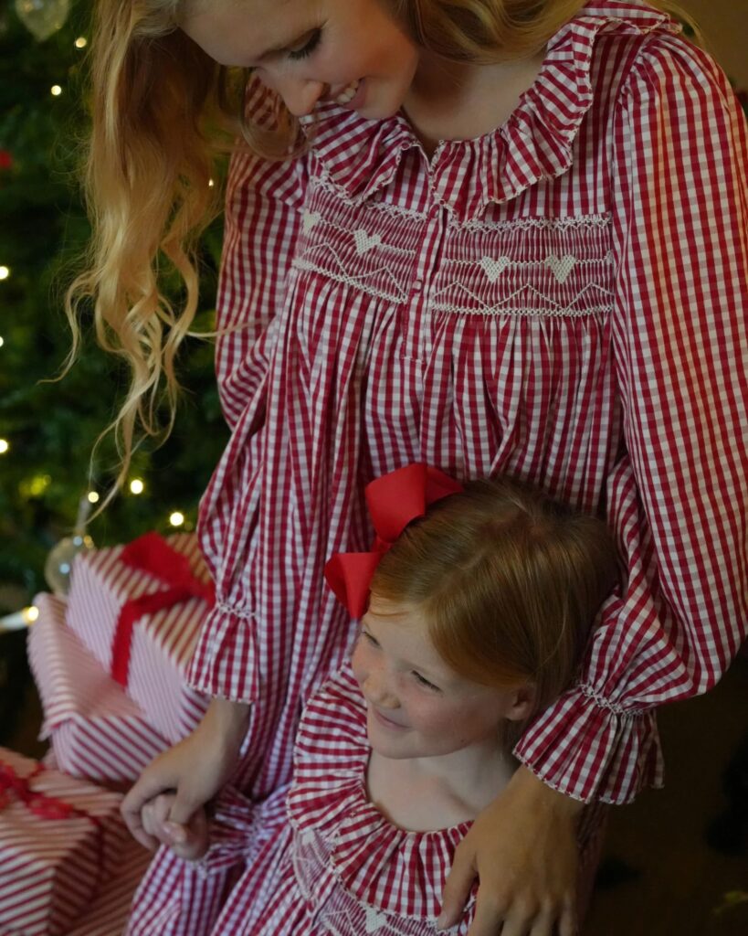 Junior Magazine Nightingale Women’s Nightdress, £165 and Girls Matching Nightdress, £69 both Smock London