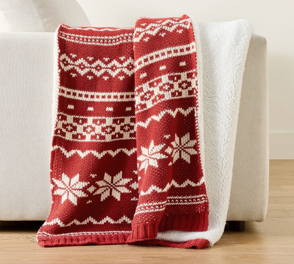 Junior Magazine Snowflake Fair Isle Throw, £99, Pottery Barn