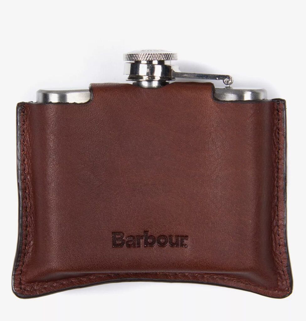 Junior Magazine Barbour Hinged Hip Flask with Leather Case, £39.95, John Lewis