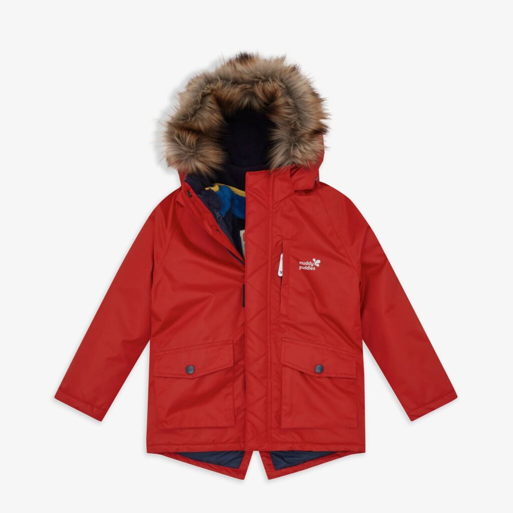 Junior Magazine 3 in 1 Waterproof Parka Red, £99, Muddle Puddles