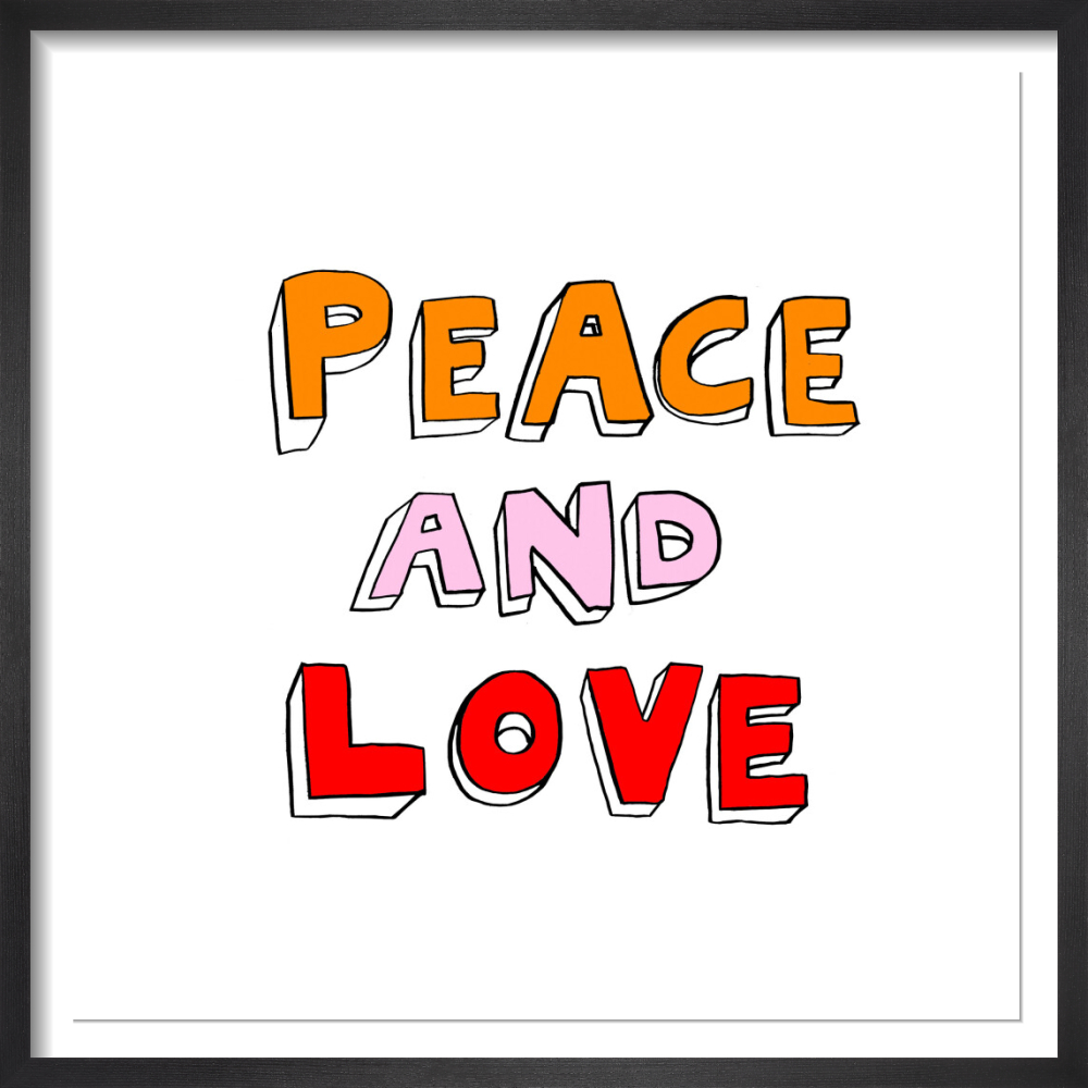 Junior Magazine Framed Peace and Love Limited Edition Bella Freud Print, £230, King & McGraw