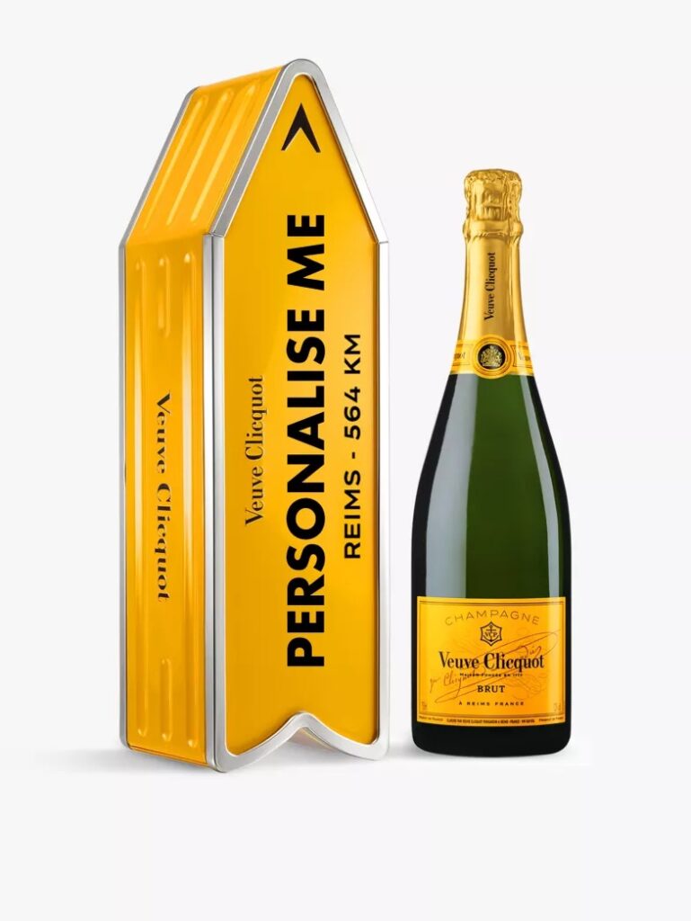 Junior Magazine Veuve Cliquot with Personalised Tin, £74.99 for 750ml,  Selfridges