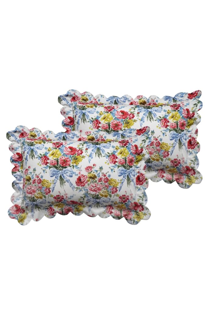 Junior Magazine Bridgerton Liberty Fabric Scallop-Edge Pillowcase, £95 each, Coco & Wolf