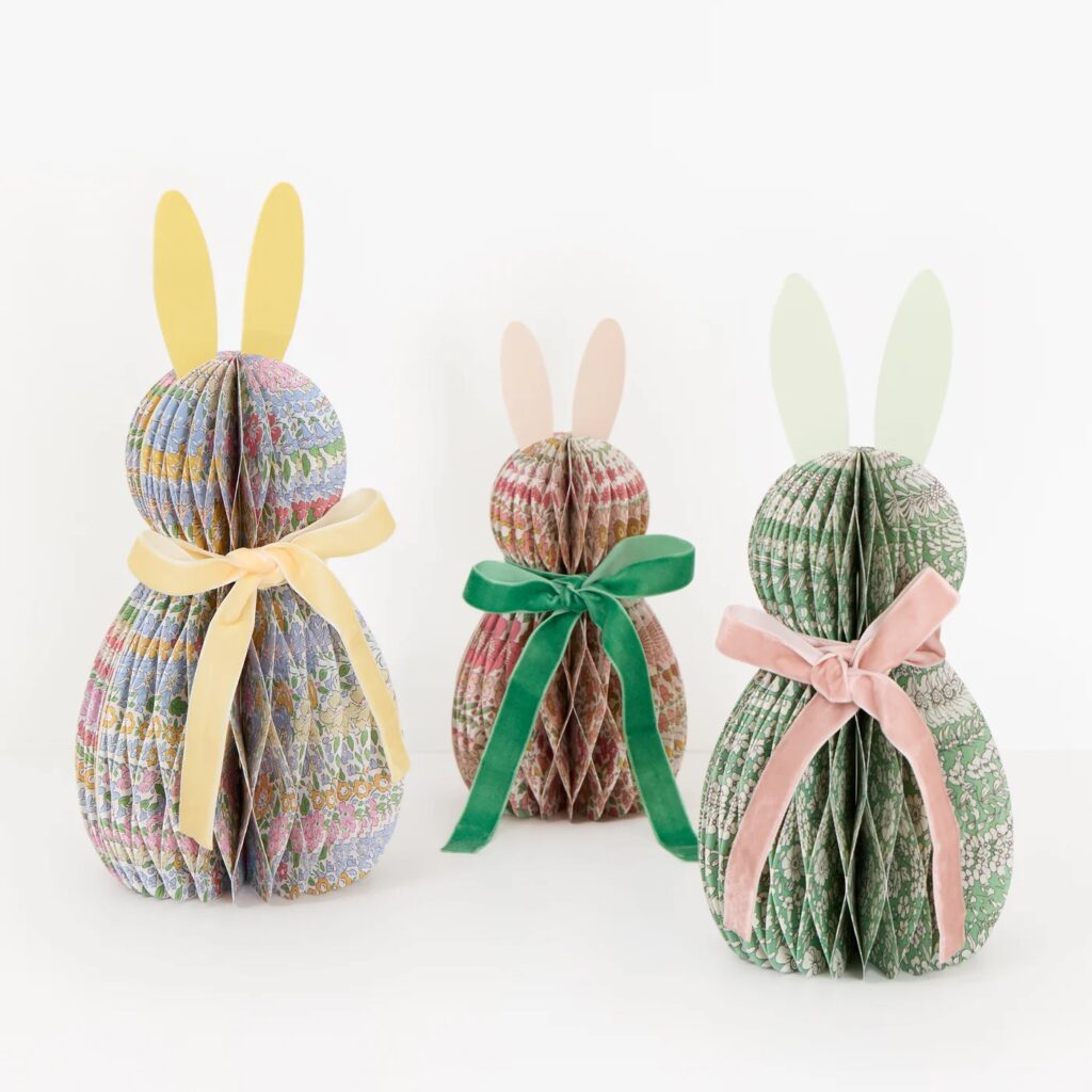 Junior Magazine Meri Meri x Liberty Paper Honeycomb Easter Bunnies (x3), £42, Meri Meri