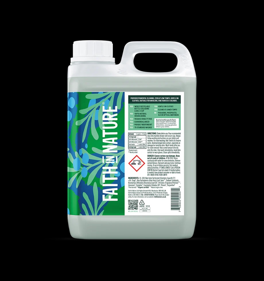 Junior Magazine Aloe Vera and Rosemary Laundry Liquid, £24.74 (5L), Faith in Nature