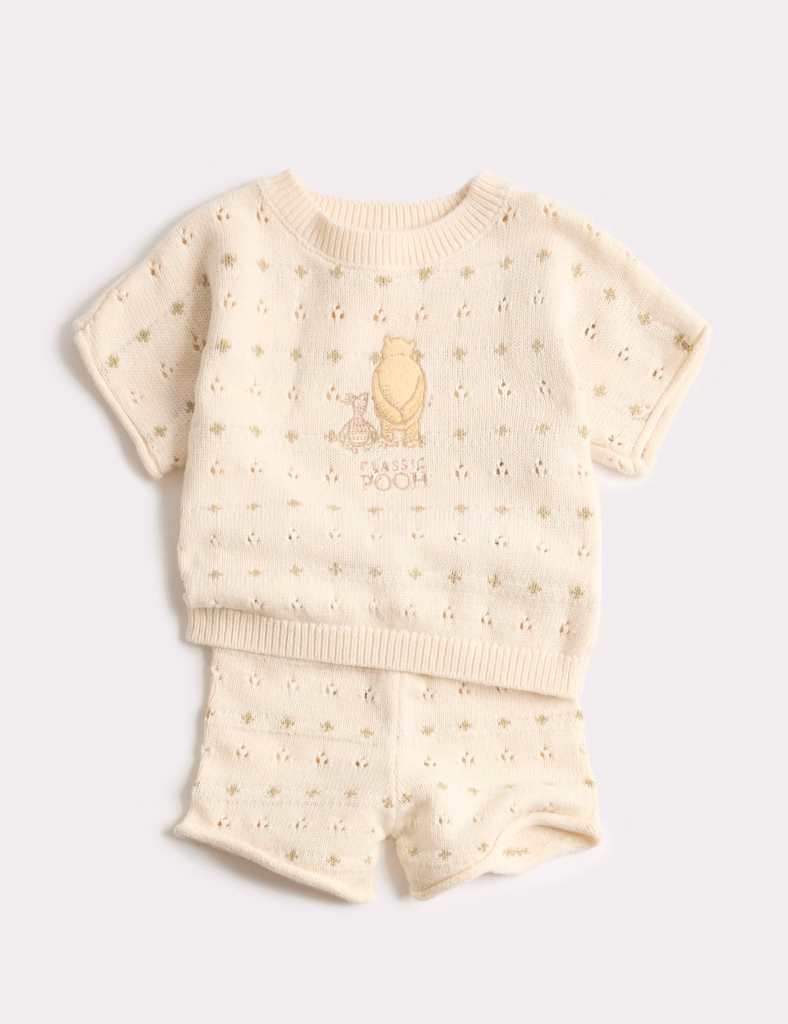 Junior Magazine Cotton Winnie the Pooh Baby Set, £18, M&S