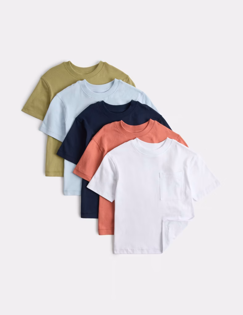Junior Magazine Cotton T-shirts Pack, £17.50 for 5, M&S