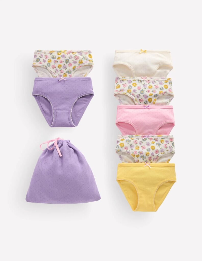 Junior Magazine 7-Pack Pointelle Pants, from £35, Mini Boden