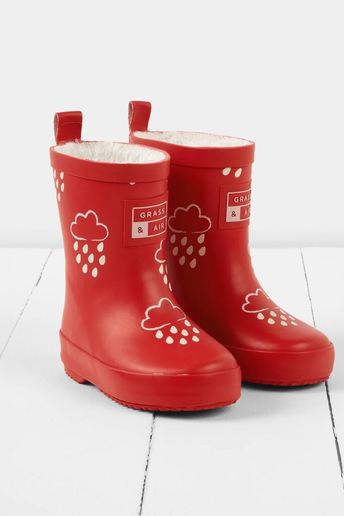 Junior Magazine Ruby Red Colour-Changing Kids Wellies, £28, Grass & Air