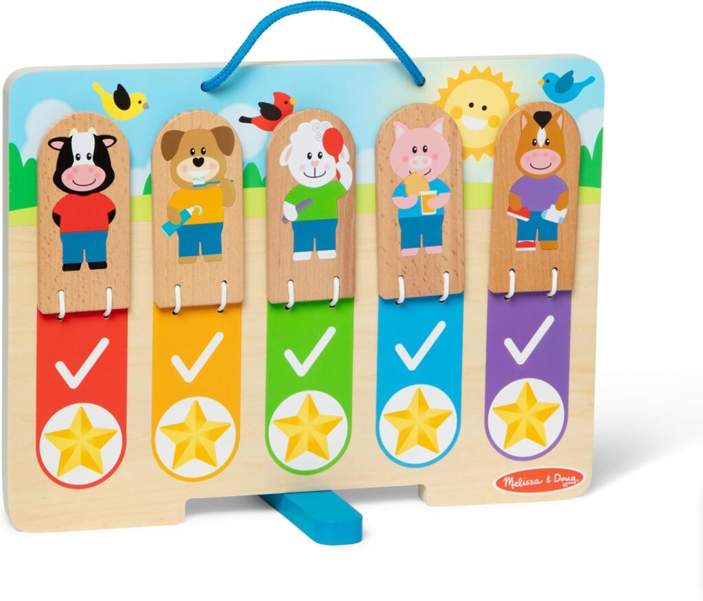 Junior Magazine Melissa & Doug Wooden My Daily Day & Night Routines Chart, from £14, Amazon