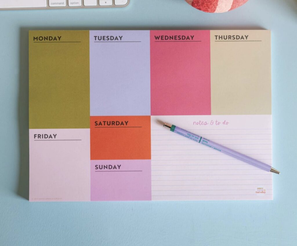 Junior Magazine A4 Weekly Planner Pad, £12.50, Good Tuesday
