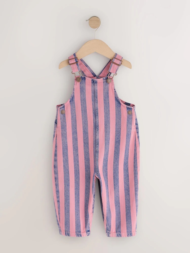 Junior Magazine Pink / Navy Blue Denim Dungarees, from £28, NEXT