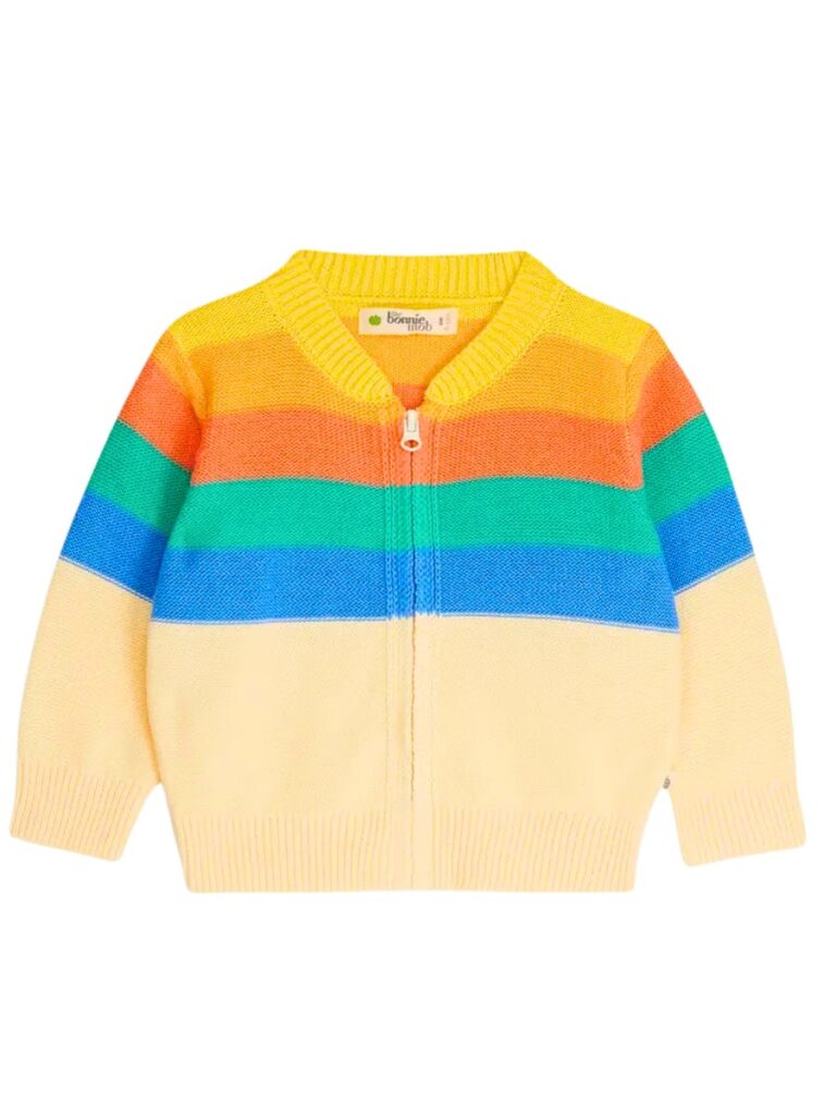 Junior Magazine Rainbow Cardigan, £43, The Bonnie Mob