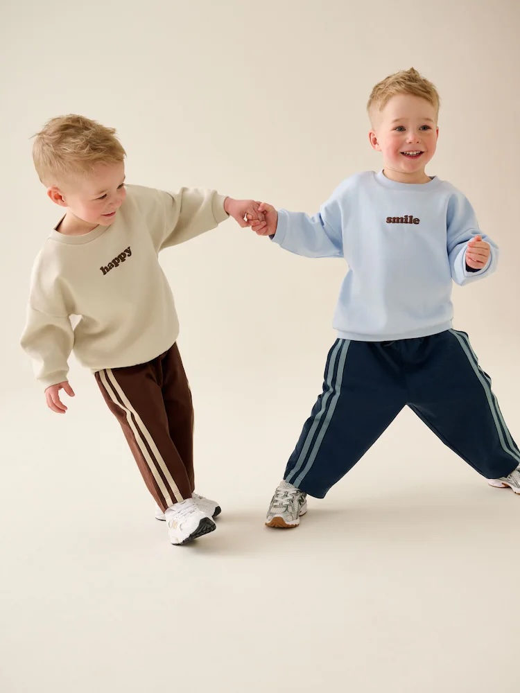 Junior Magazine Multi Crew Neck Joggers Set, from £30 for 4 pieces, NEXT